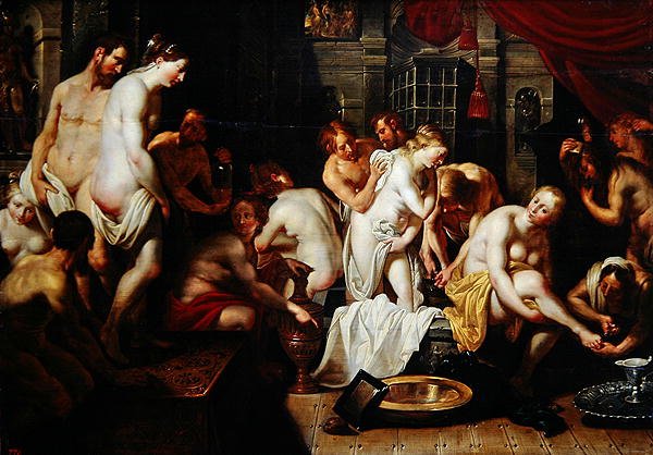 Esther im Frauenhaus von Ahasverus von Artus Wolfaerts or Wolffort