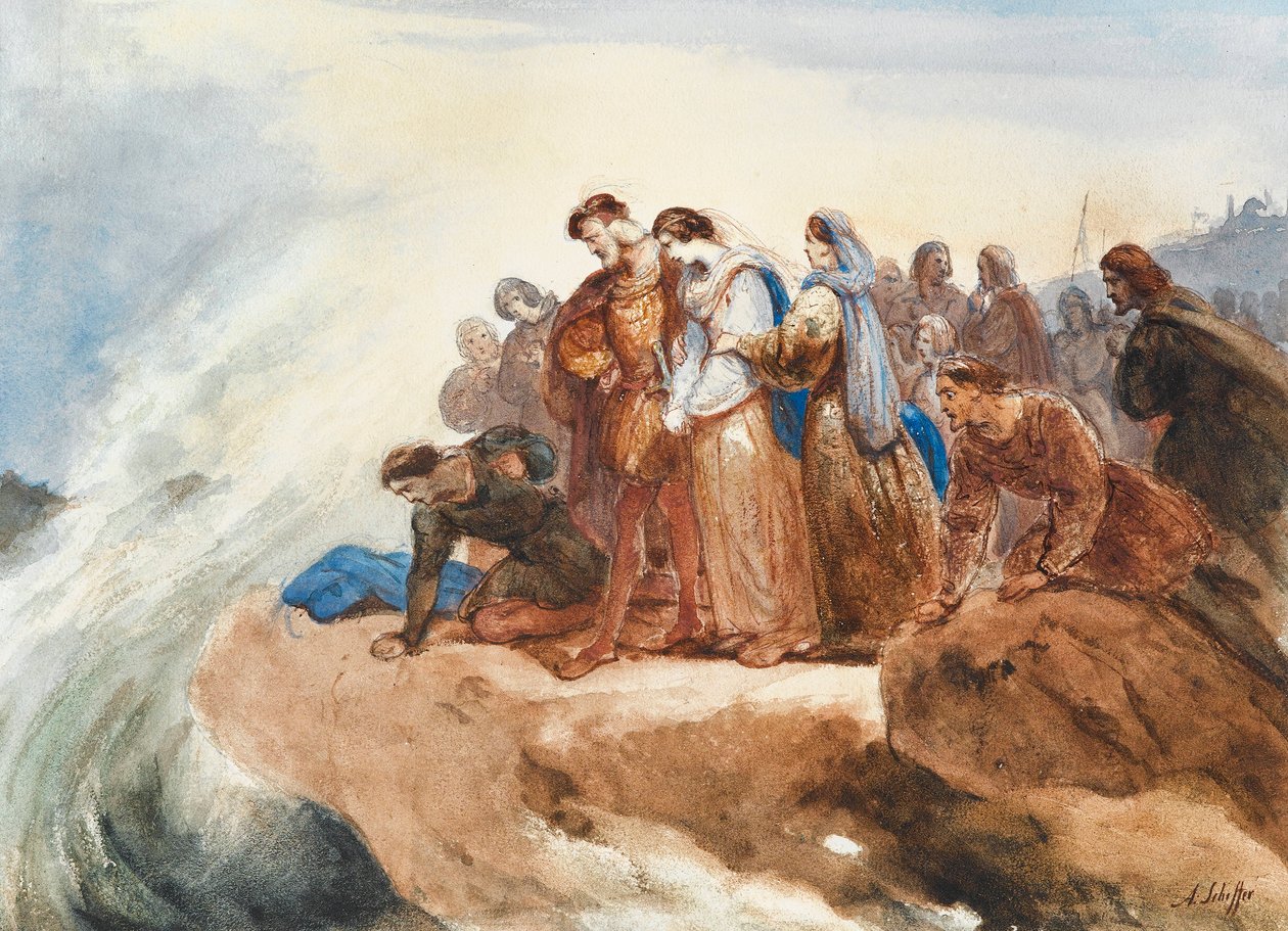 Illustration zur Ballade Der Taucher von Friedrich Schiller von Ary Scheffer