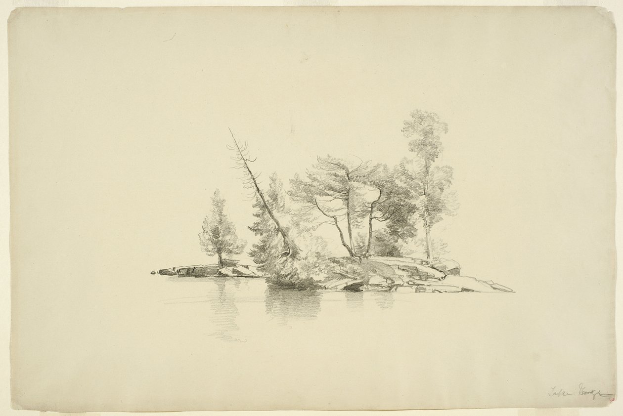 Insel mit kleinen Bäumen, Lake George, New York, 1862 von Asher Brown Durand