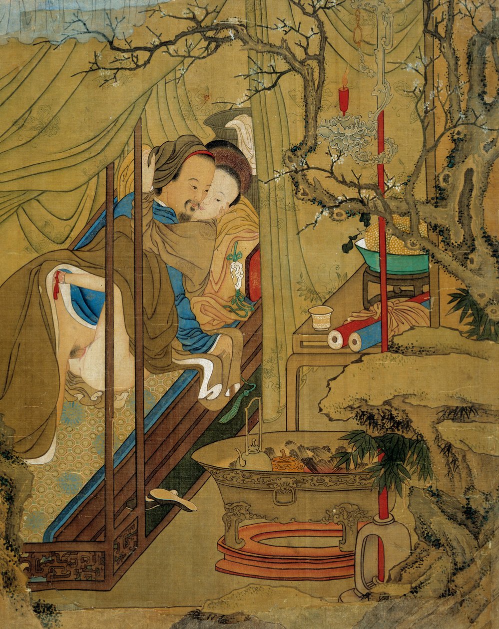 Asiatische Kunst: erotische Szene von Asian School