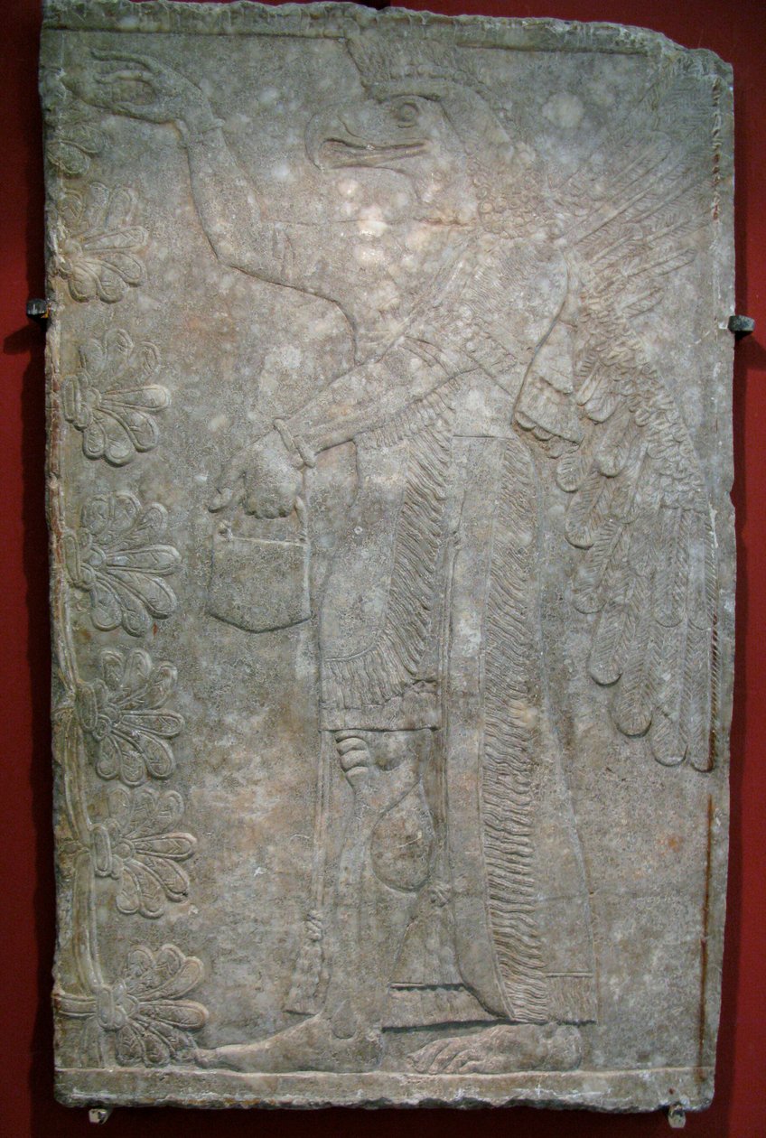 Relief aus dem Palast von Ashurnasirpal II in Kalhu, Nimrud, 9. Jahrhundert v. Chr. von Assyrian Art.