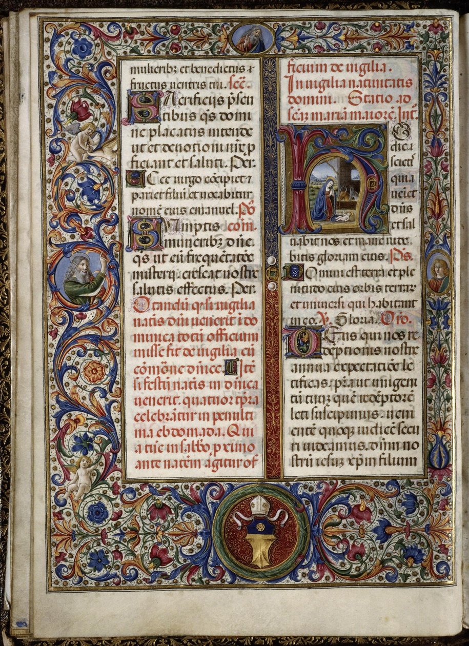 Missel de Thomas James: Lettrine mit der Geburt von Attavante degli Attavanti