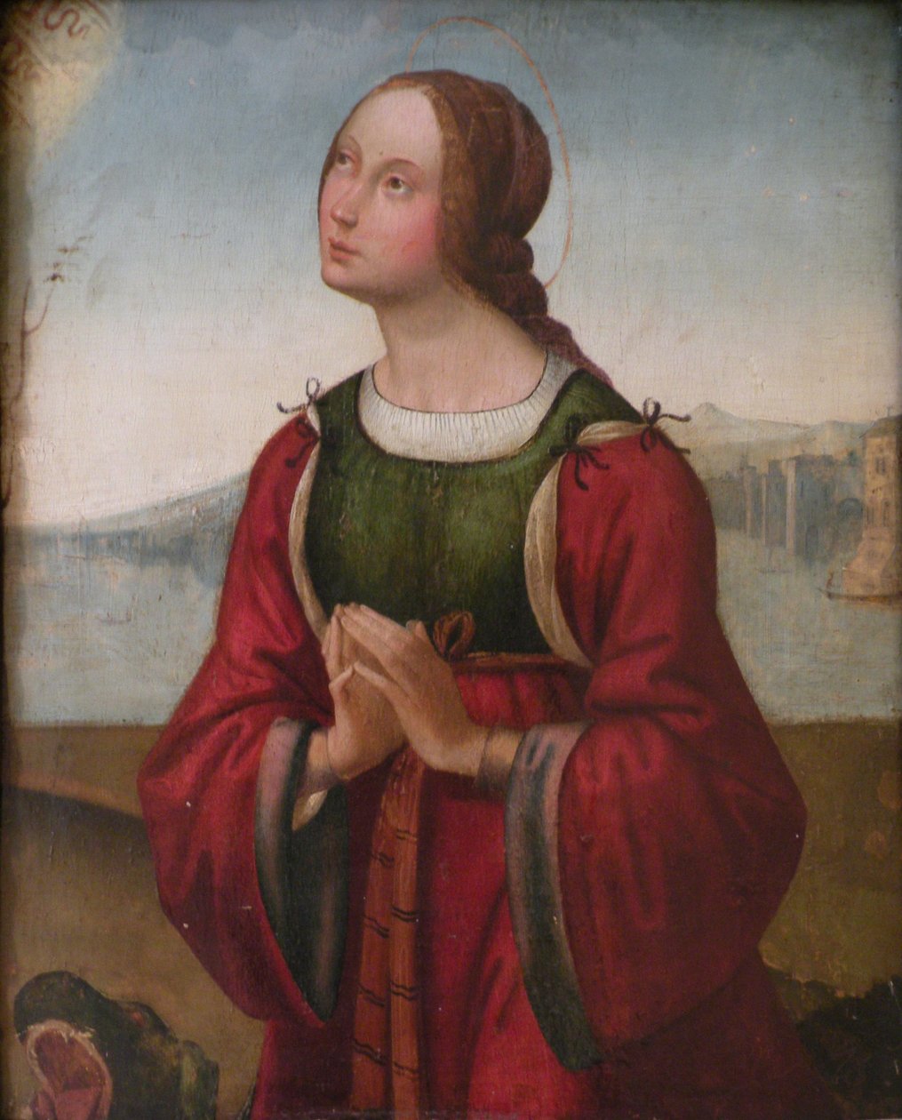 Sainte Marguerite en prière von attributed to Lorenzo Costa