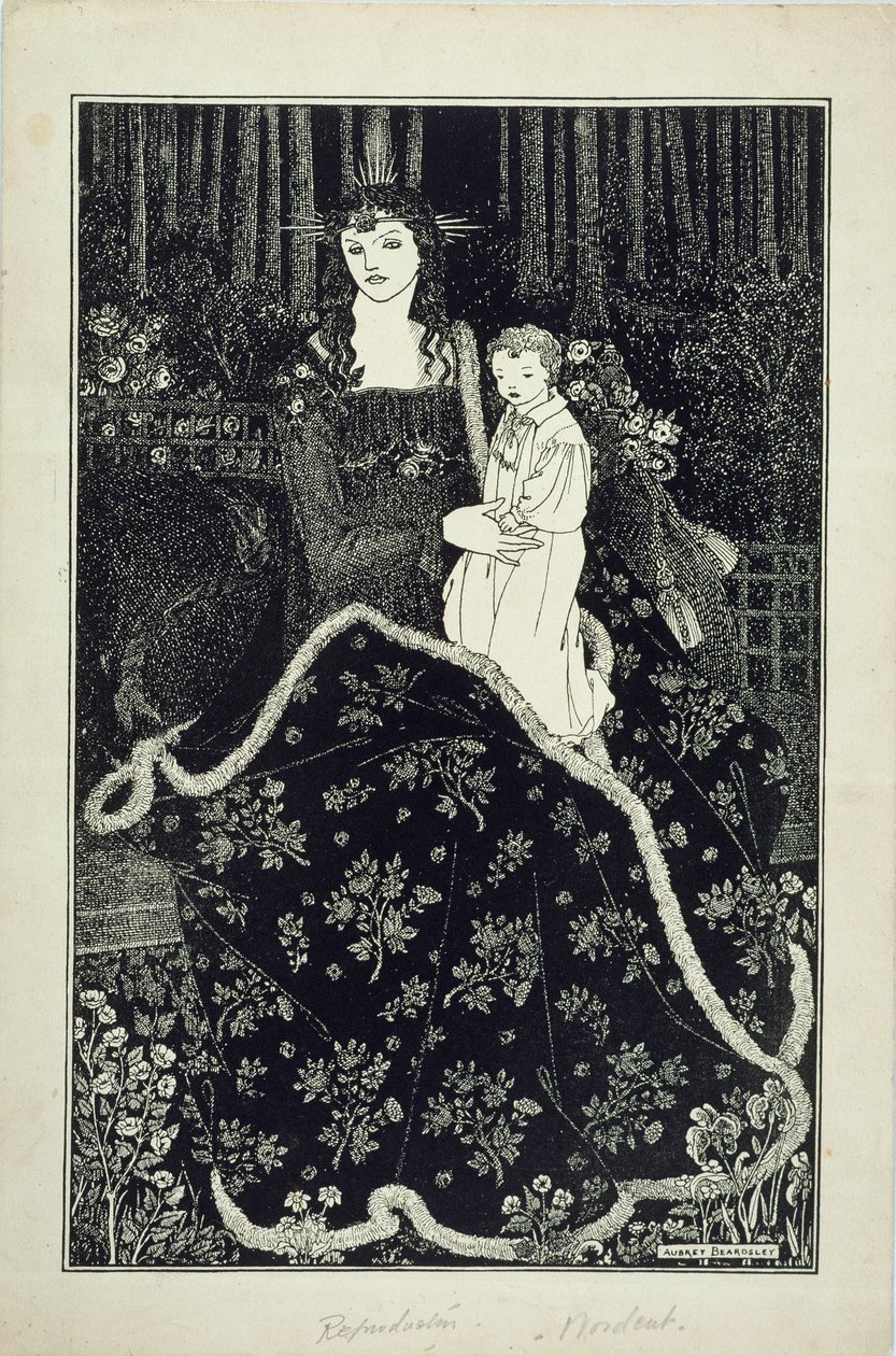 Eine große Weihnachtskarte, 1895 von Aubrey Beardsley
