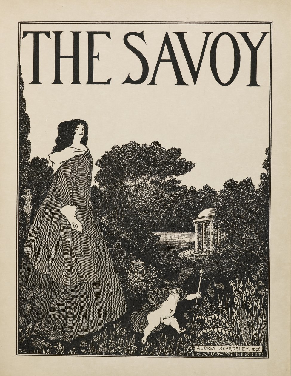 Umschlagdesign für Nr.1 von "The Savoy" aus einem Buch mit fünfzig Zeichnungen von Aubrey Beardsley