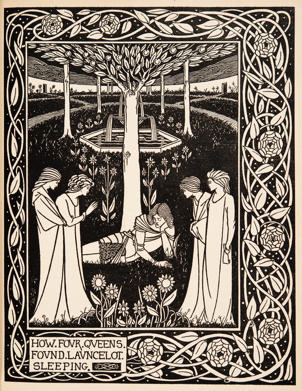Wie vier Königinnen Launcelot schlafend fanden von Aubrey Beardsley