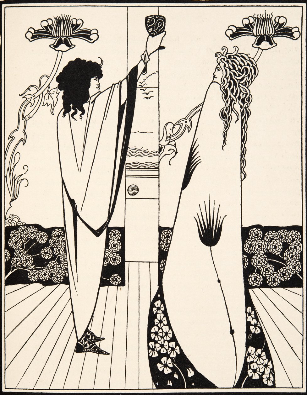 Wie Sir Tristram den Liebestrank trank von Aubrey Beardsley