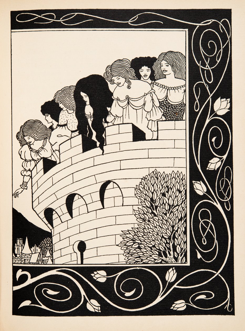 Wie ein Teufel in Frauengestalt Sir Bors verführen wollte von Aubrey Beardsley