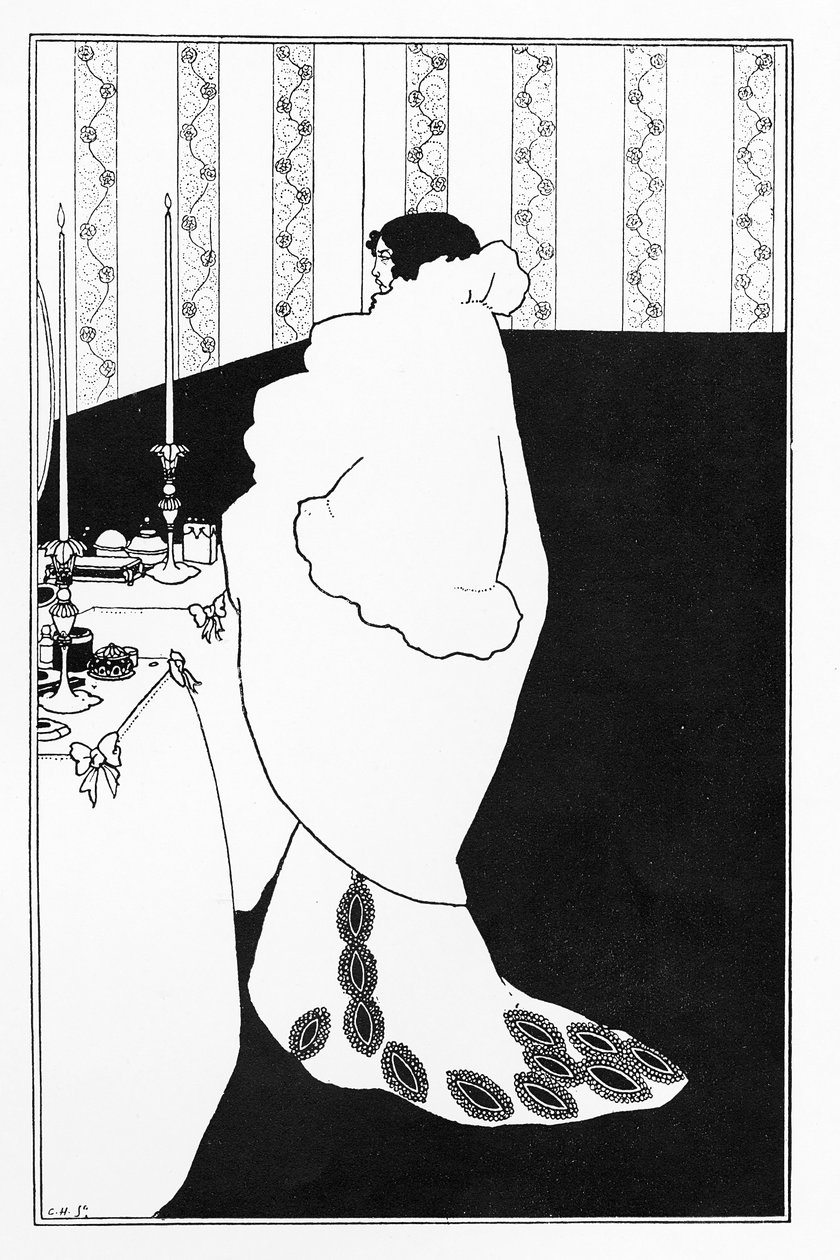 La Dame aux Camelias, Illustration aus "The Yellow Book", 1894 von Aubrey Beardsley