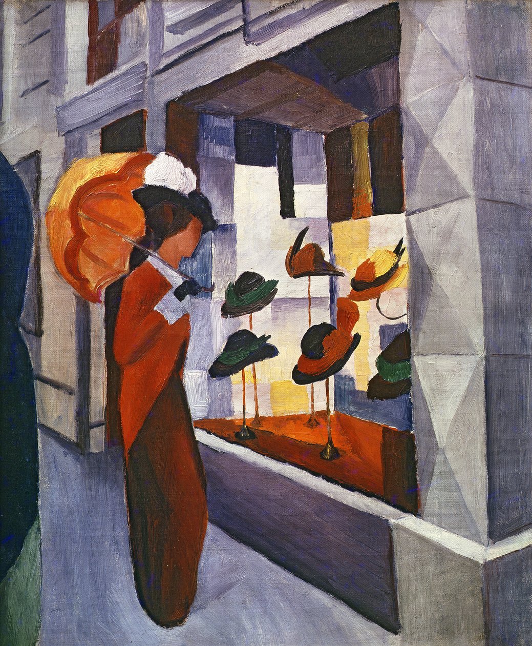 Vor dem Hutladen, 1914 von August Macke