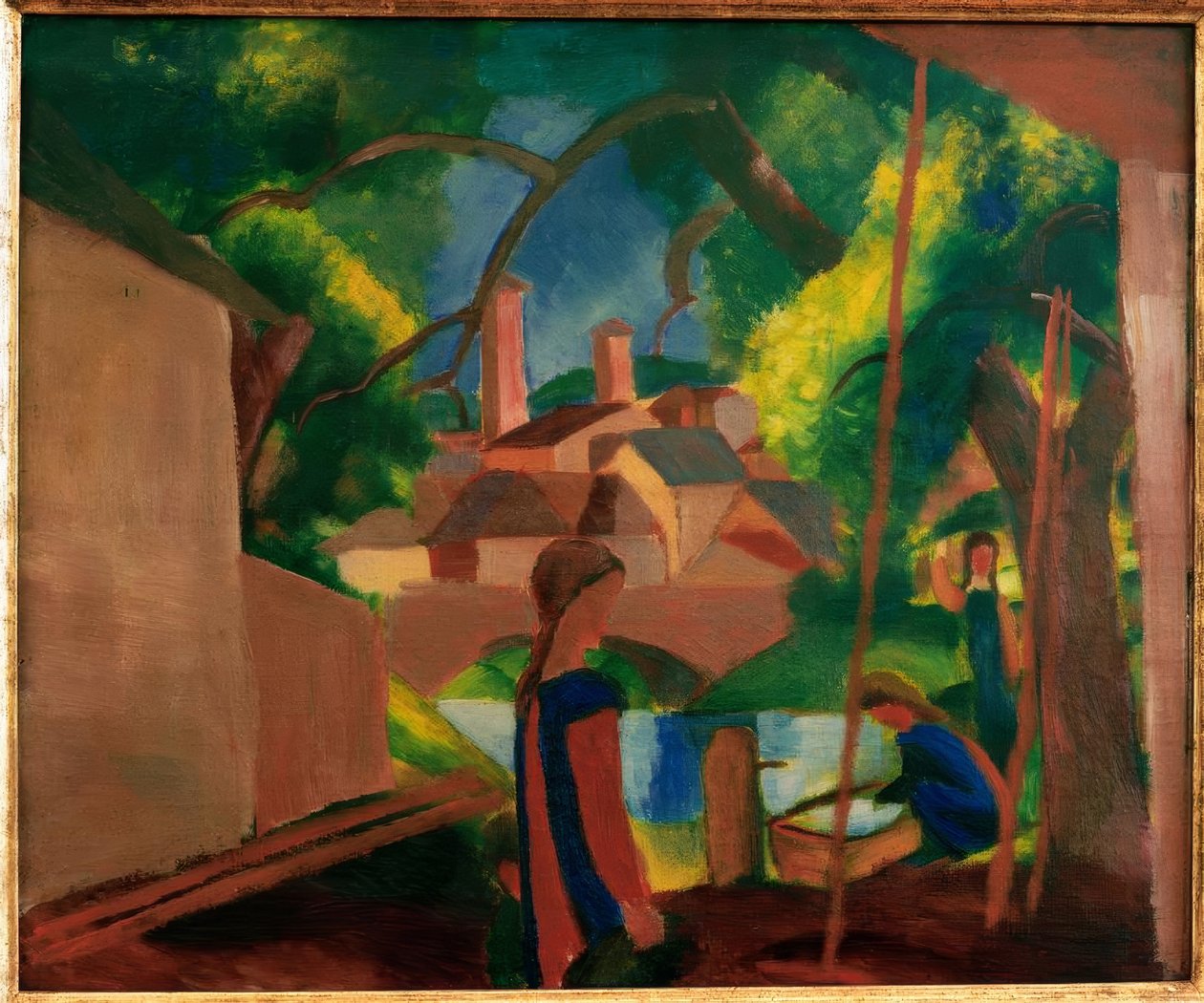 AUGUSTMACKE水彩画Kinder am Gemüseladen 1913 August Macke: Kinder am Gemüseladen I. Kunstdruck