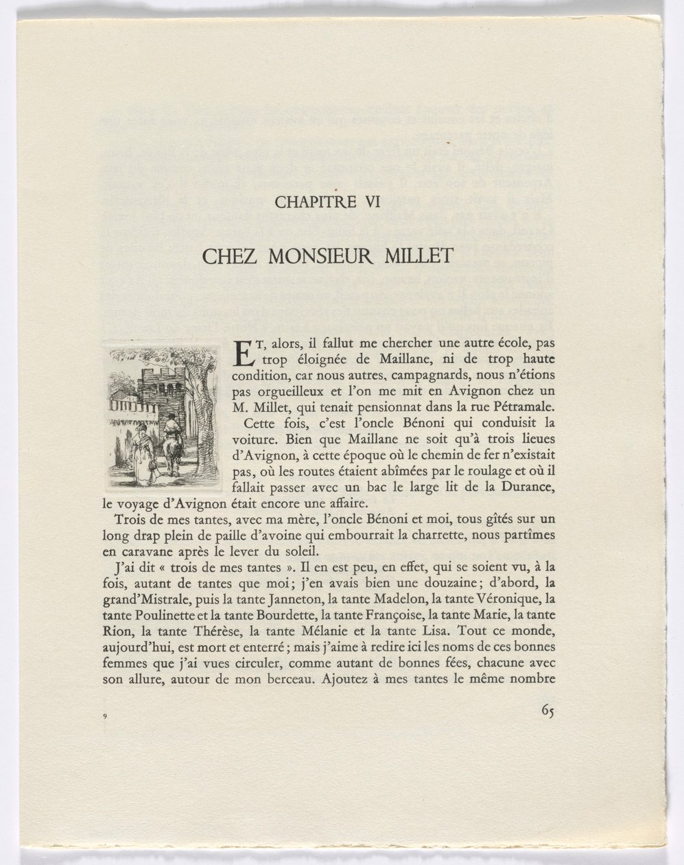 Frédéric Mistral: Mémoires et Recits von Frédéric Mistral: Frau und Mann auf Pferd (Seite 65) von Auguste Brouet