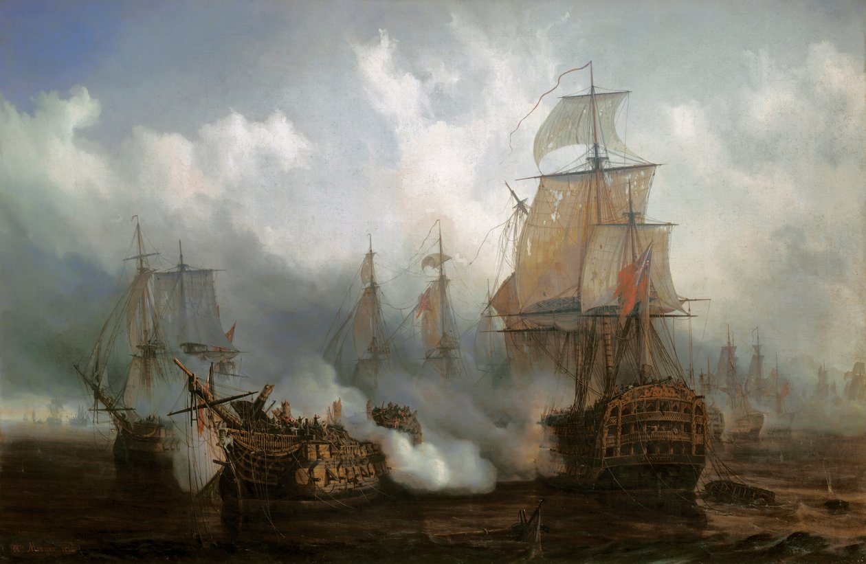 Die Redoutable in der Schlacht von Trafalgar, 21. Oktober von Auguste Etienne Francois Mayer