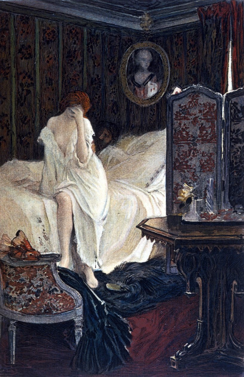 Die Ehebrecherin. Illustration von Auguste François Gorguet (1862 - 1927) für "Le Lys rouge" von Anatole France von Auguste Francois Gorguet