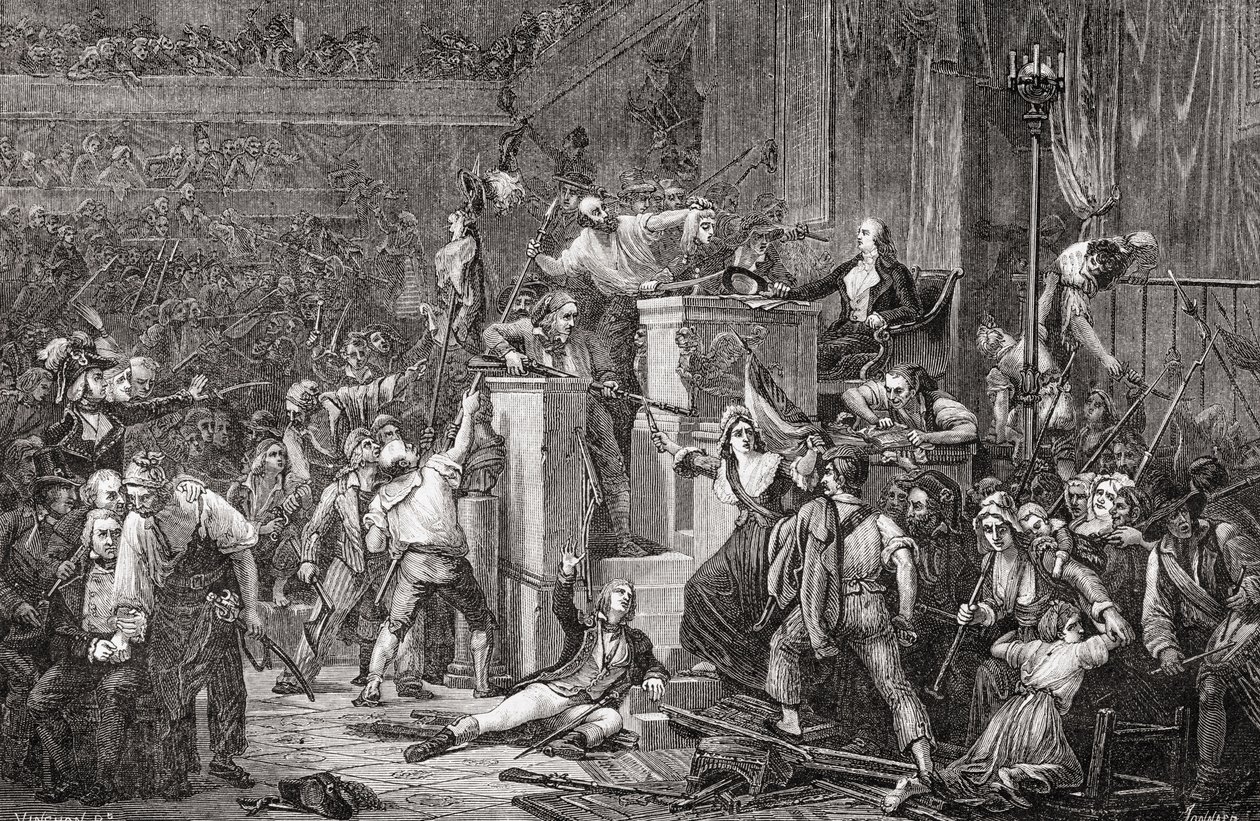 Der Kopf von Feraud am Tribunal, 20. Mai 1795, Jahr III, graviert von Jonnard aus 