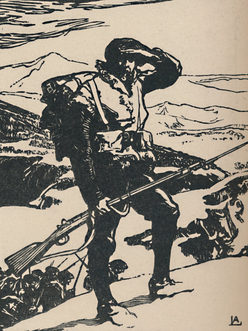 Chasseur Alpin, der die Rheinebene betrachtet, 1919 von Auguste Louis Lepère