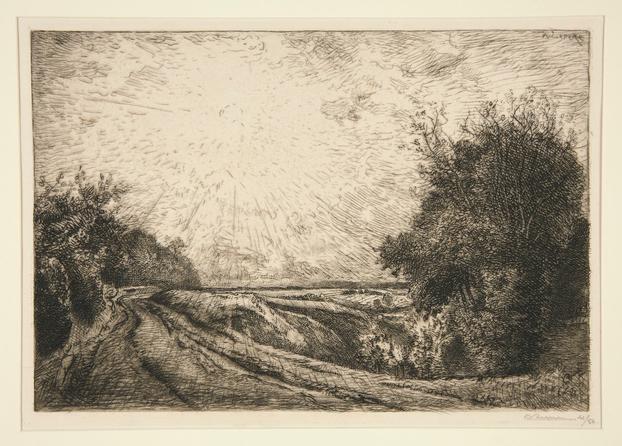 Die Straße von La Houssoye (Crevecoeur-le-Grand) von Auguste Lepere