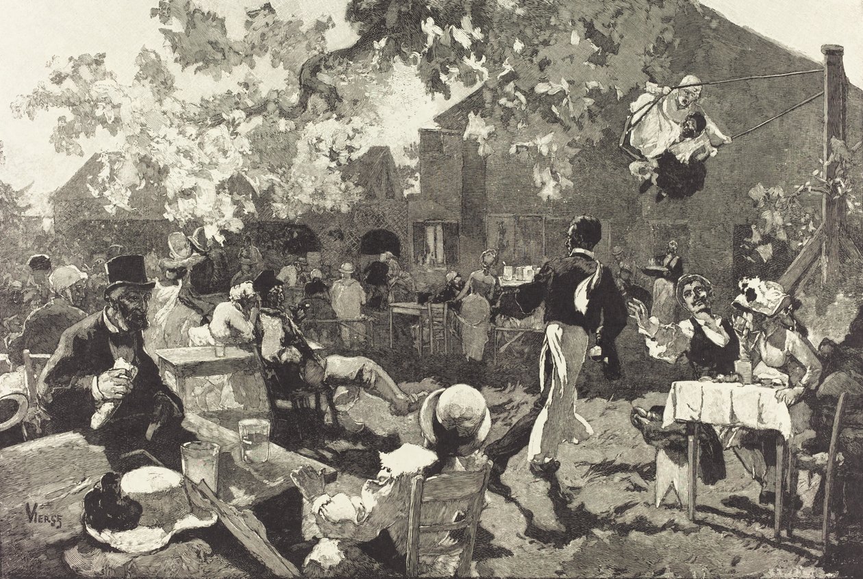Le Cabaret du Coq de Bruyère im Bois de Meudon, 1888 von Auguste Lepere