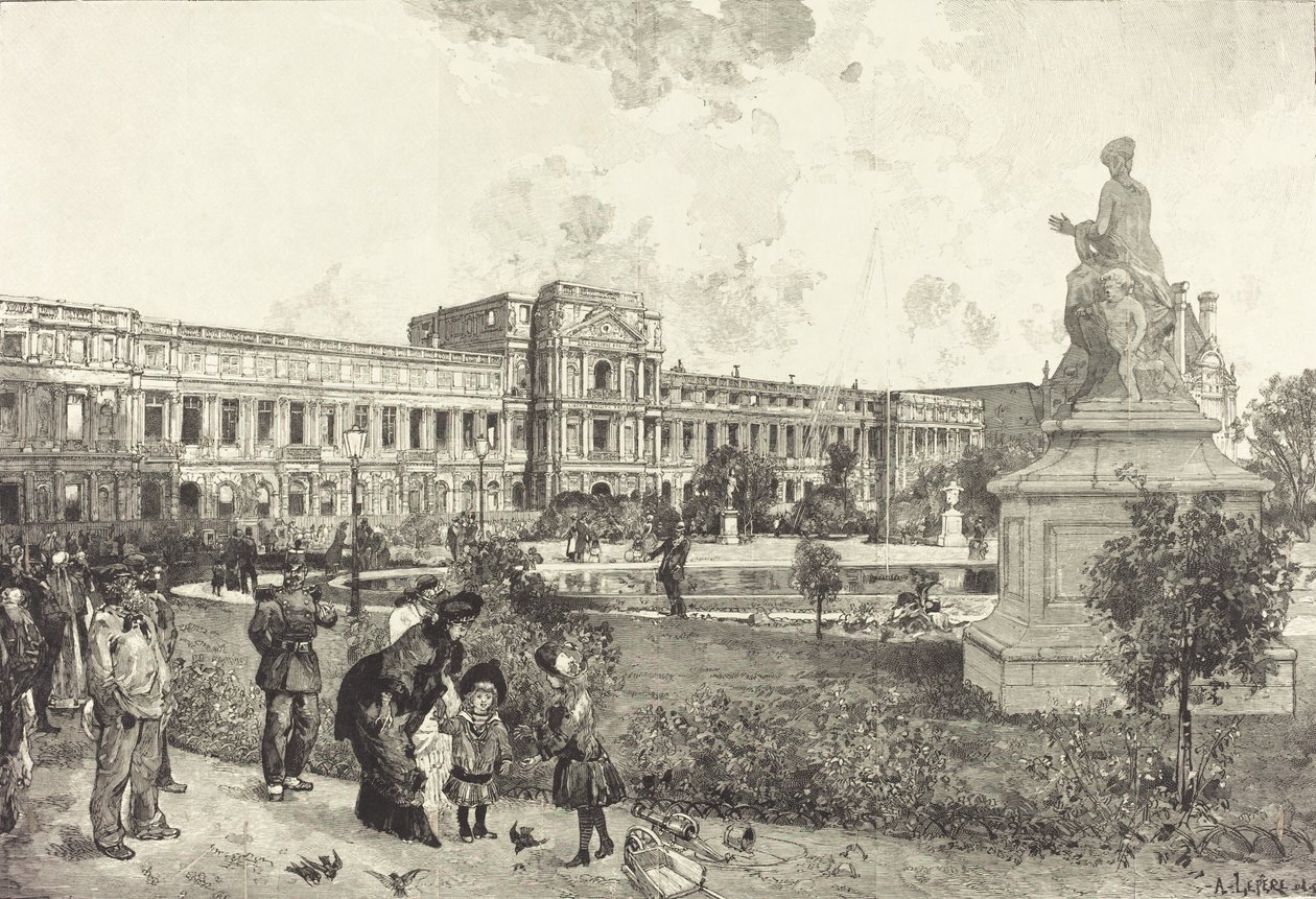 Die Ruinen des Palais des Tuilleries vor ihrem Abriss, 1883 von Auguste Lepere
