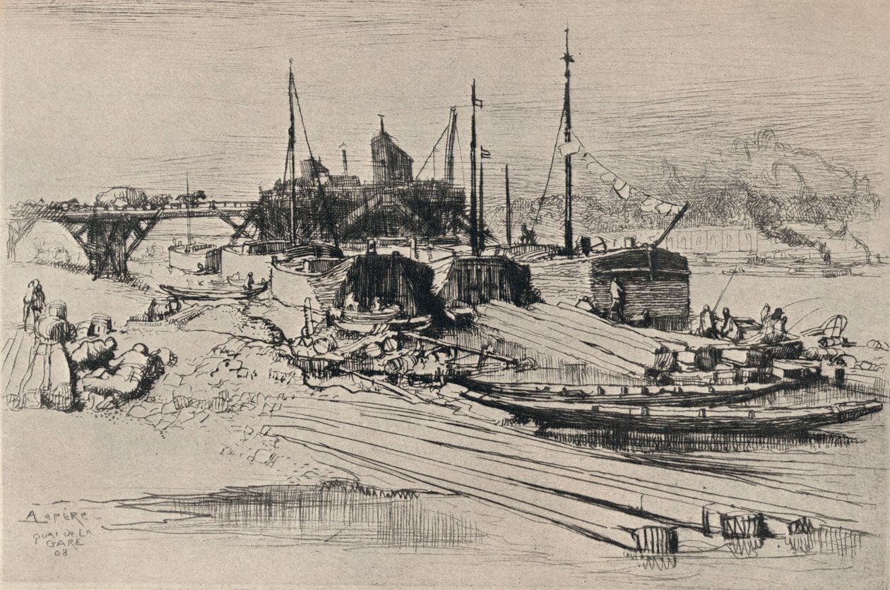 Öffentliche Müllhalde, Quai de la Gare von Auguste Louis Lepère