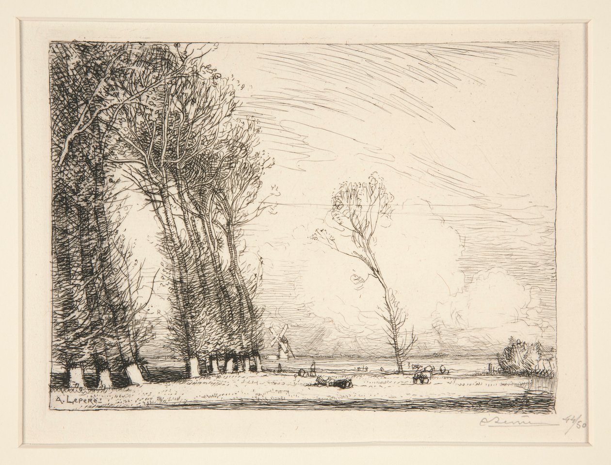 Vorhang aus Pappeln (Vendée) von Auguste Lepere