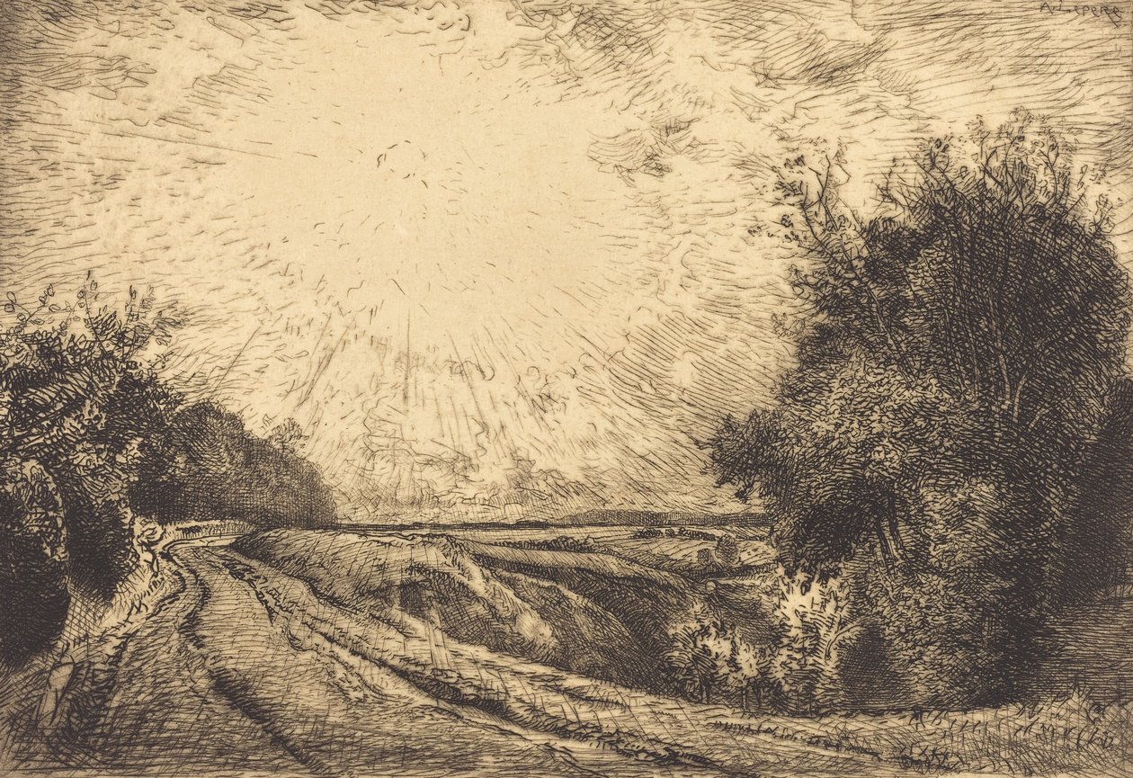 Route von La Houssoye, Crevecoeur-le-Grand von Auguste Lepere