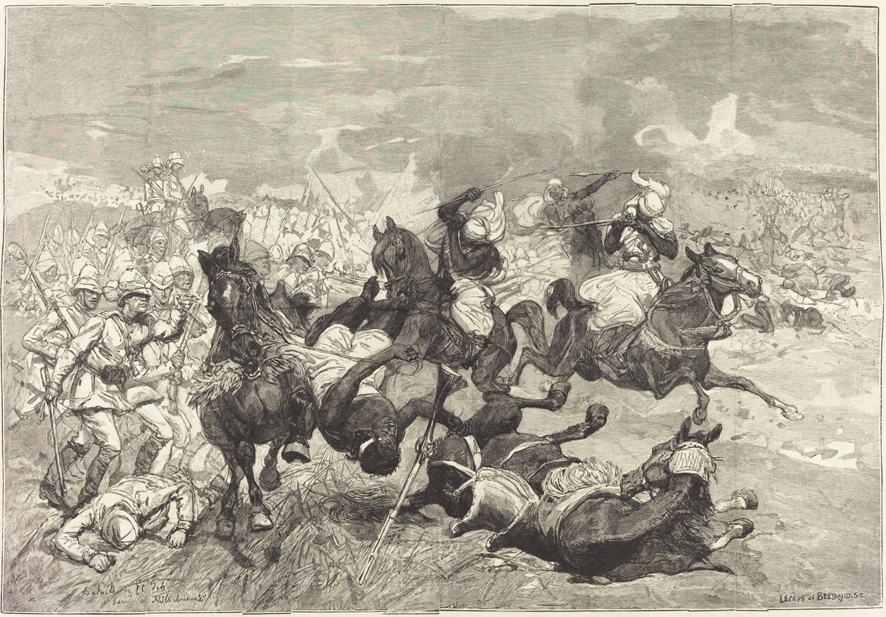 Im Sudan: Schlacht von El-Teb von Auguste Lepère and Jacques Beltrand after Józef Chelmonski