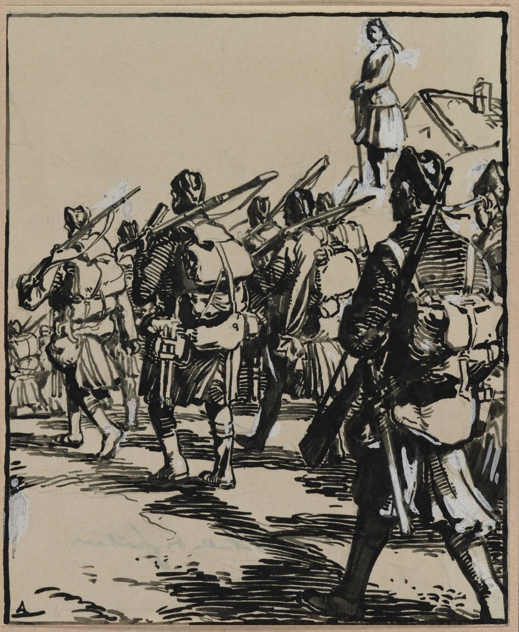 Grenzschlacht: Gruppe britischer Soldaten von Auguste Louis Lepère