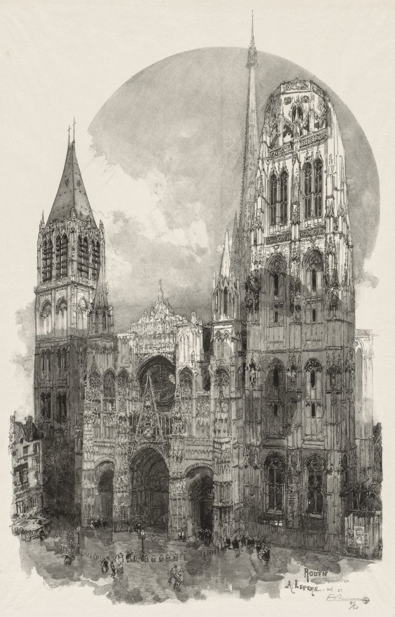 Rouen Illustré: Die Kathedrale von Rouen von Auguste Louis Lepère