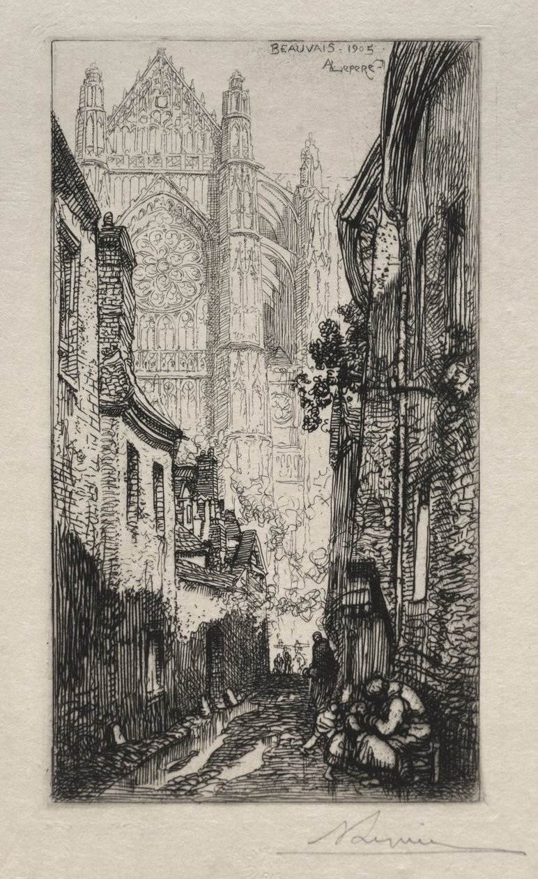 Schmale Straße, Beauvais von Auguste Louis Lepère