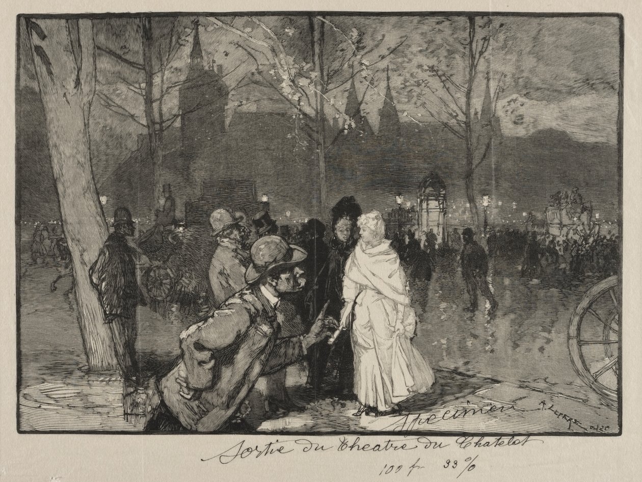 Sortie du Théâtre du Chatelet von Auguste Louis Lepère