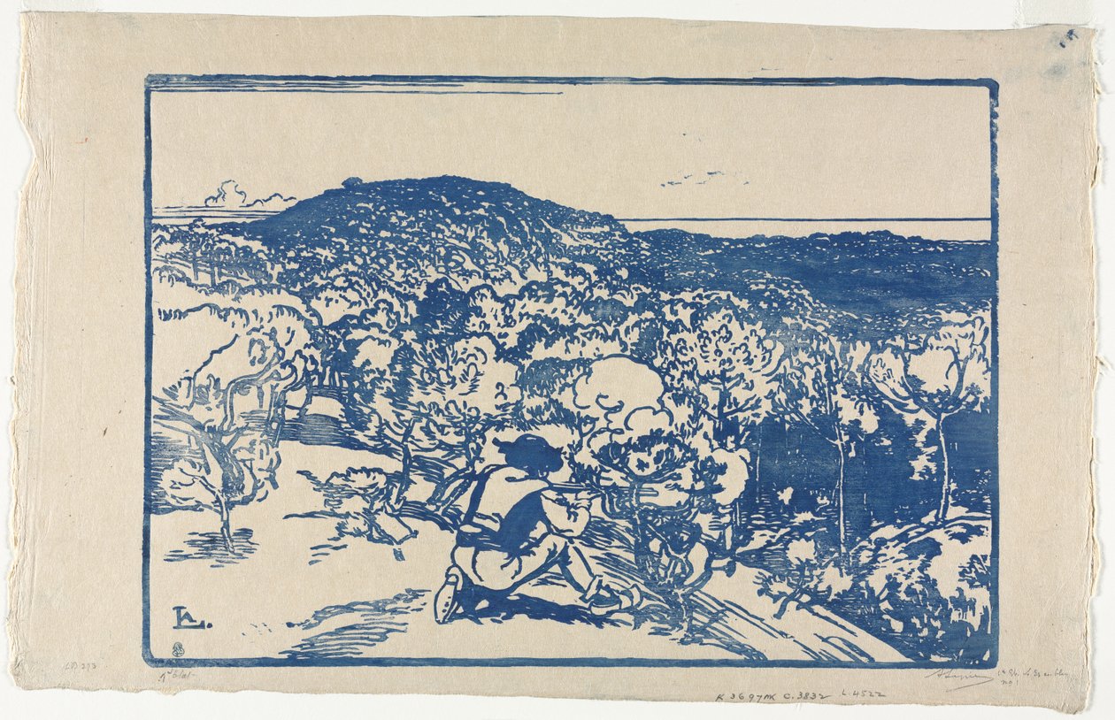 Der Wilderer, Dünen von Saint Jean de Mont von Auguste Louis Lepère