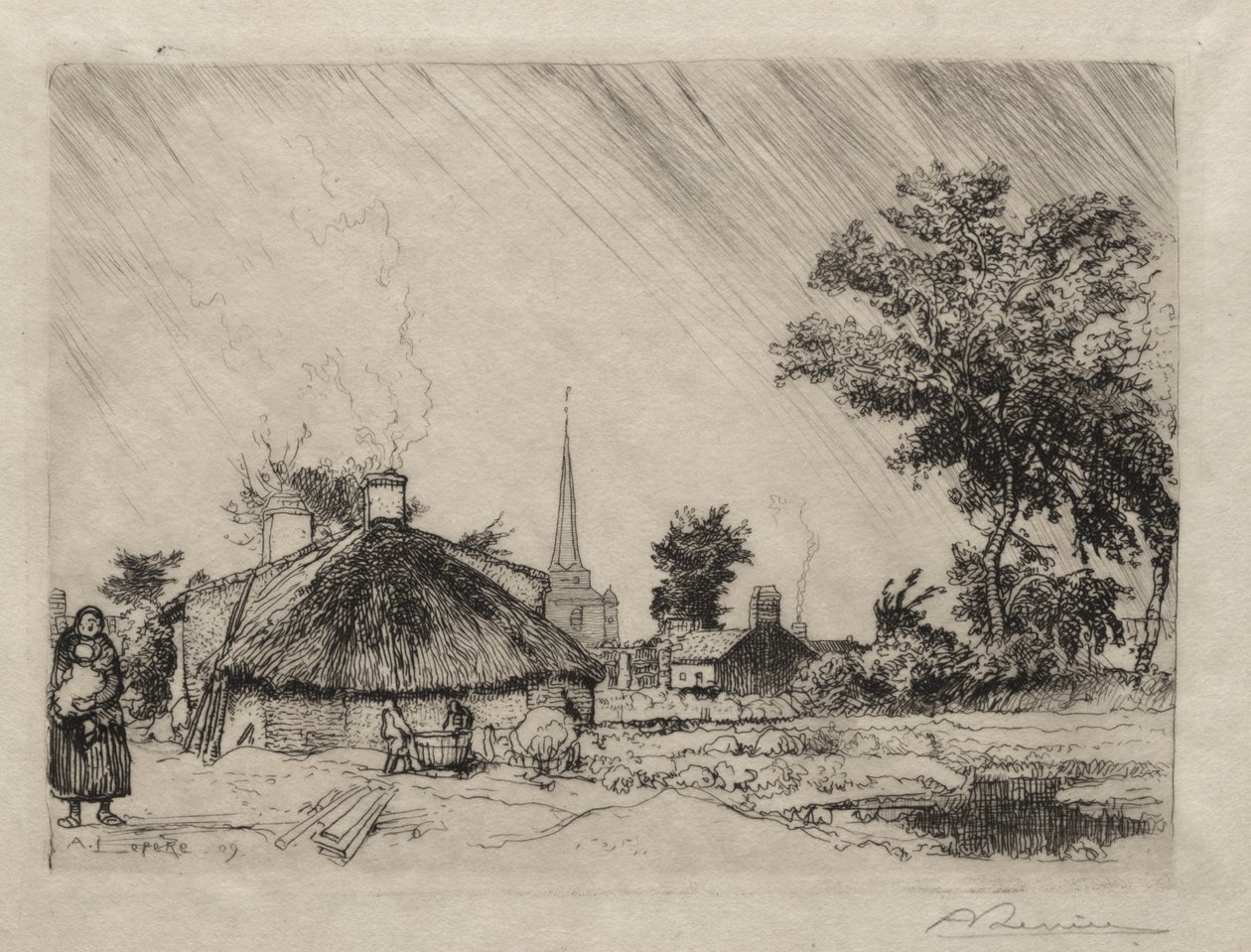 Der Schauer: St. Jean-de-Monte von Auguste Louis Lepère