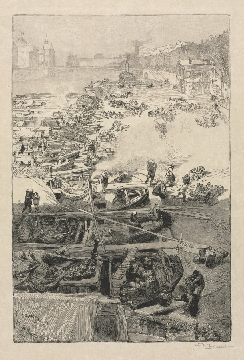 Ankunft der Kartoffeln im Hôtel de Ville, 1883 von Auguste Louis Lepère