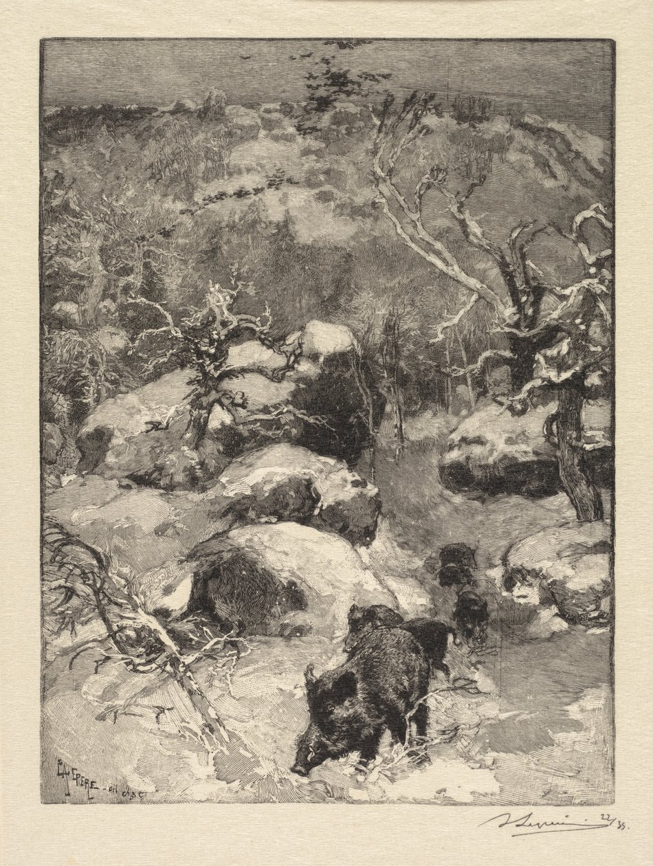 Wald von Fontainebleau: Cuvier-Châtillon-Fels von Auguste Louis Lepère