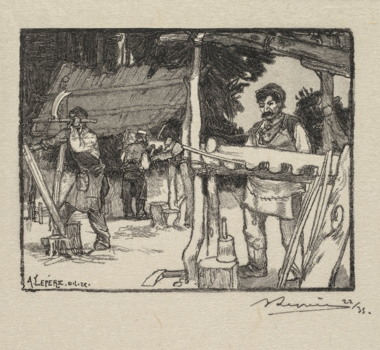 Fontainebleau-Wald: Der Lattenhersteller von Auguste Louis Lepère