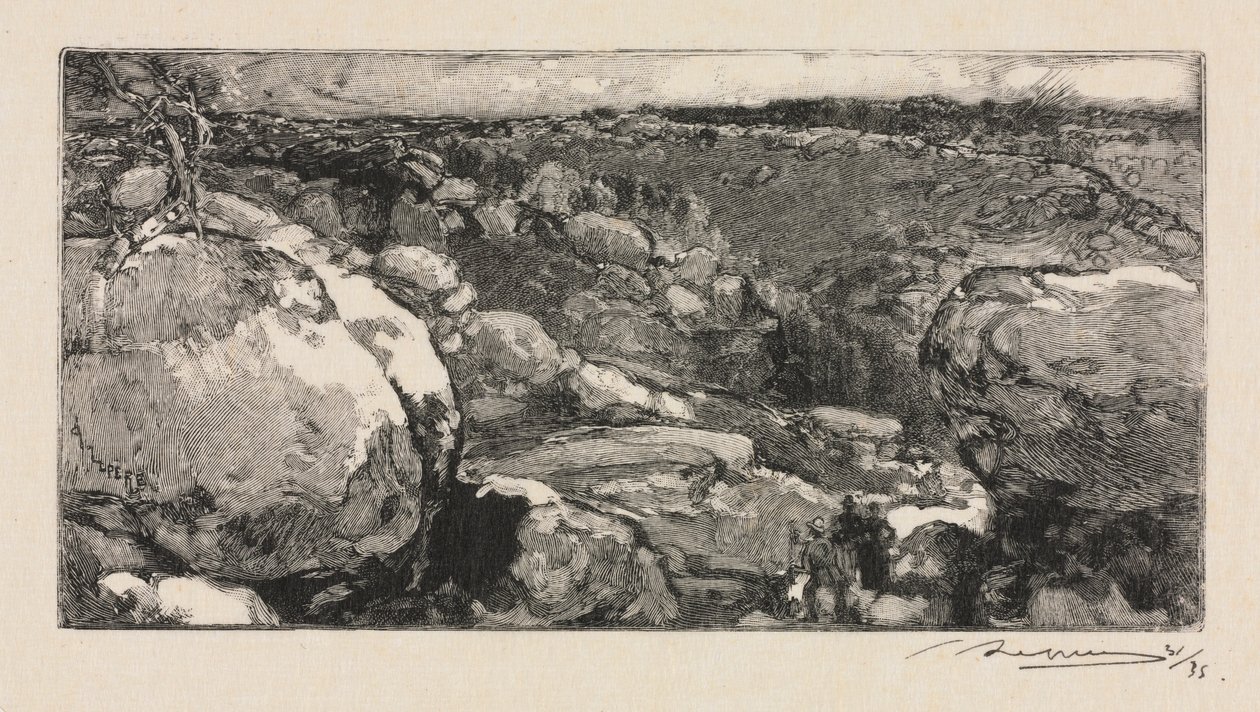 Wald von Fontainebleau: Der Zirkus von Long-Rocher, 1888 von Auguste Louis Lepère