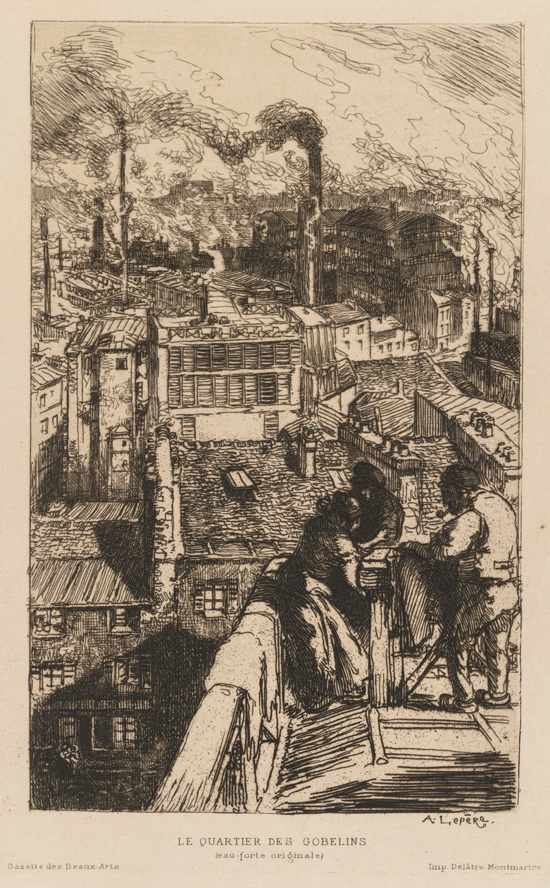 Gazette des Beaux-Arts: Le Quartier des Gobelins, 1889 von Auguste Louis Lepère