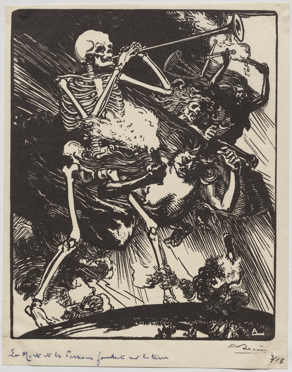 Der Tod und die Leidenschaften, die auf die Erde herabsteigen von Auguste Louis Lepère