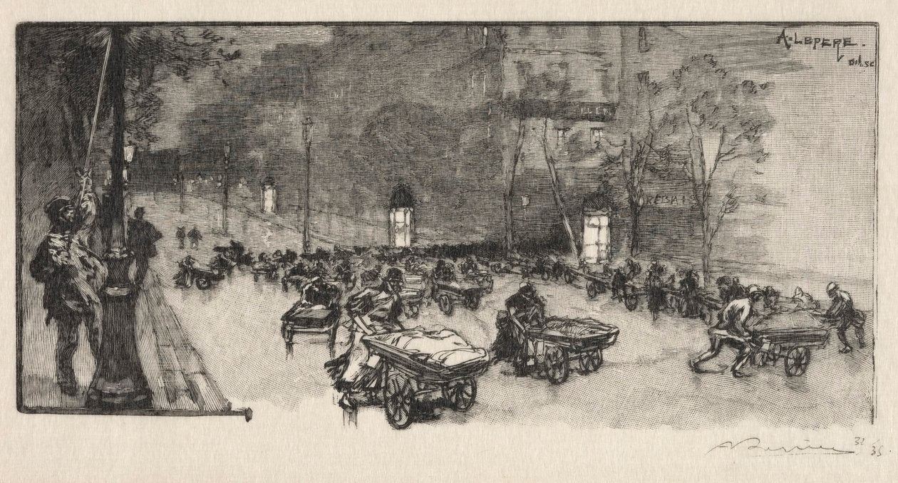 Le Boulevard, an der Ecke des Faubourg Montmartre von Auguste Louis Lepère
