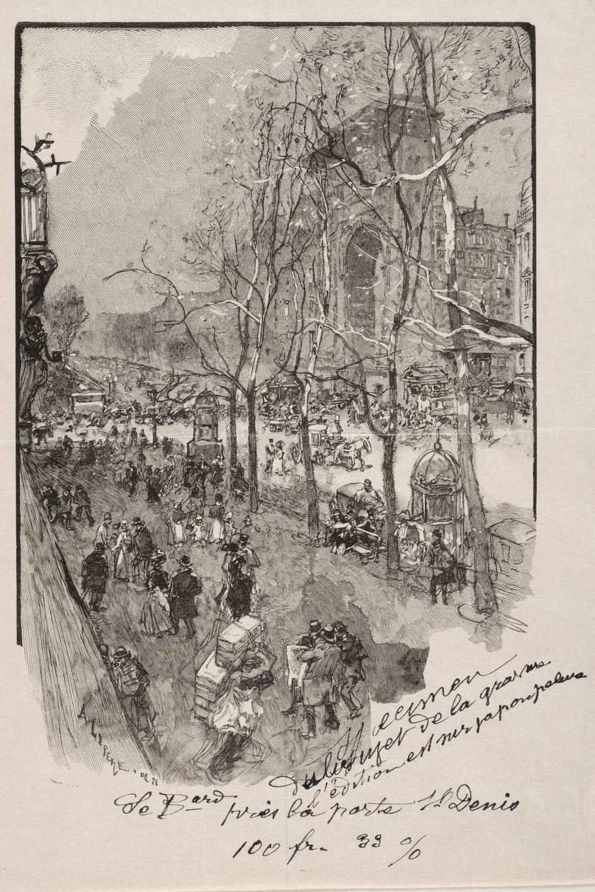 Die Boulevards, nahe dem Porte St. Denis von Auguste Louis Lepère