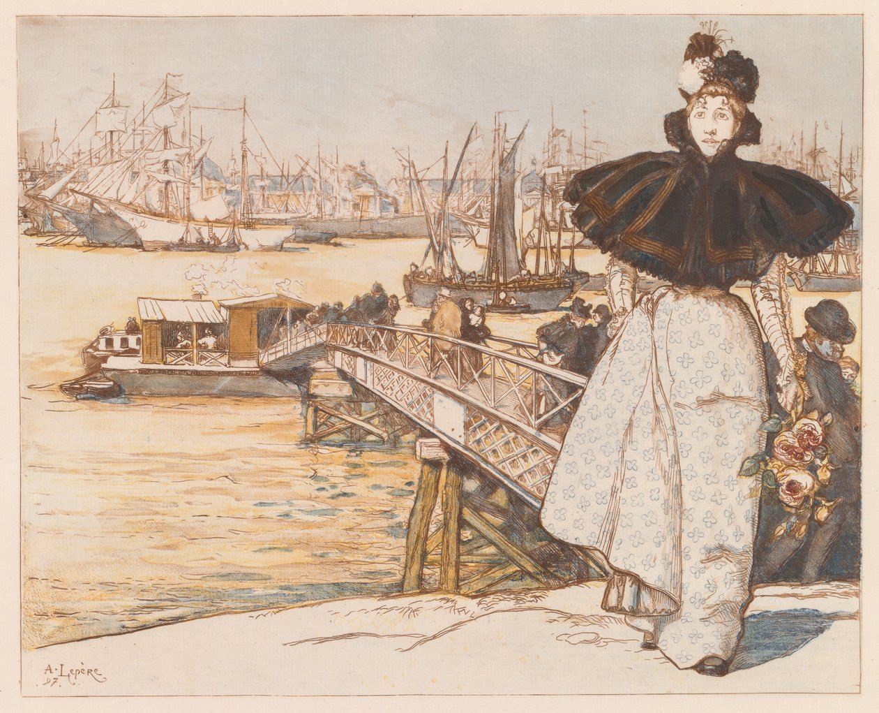 Pier an der Garonne, Bordeaux, 1897 von Auguste Louis Lepère