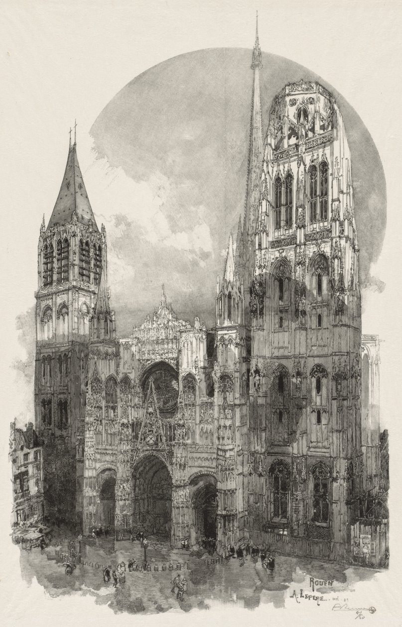 Rouen Illustré: Die Kathedrale von Rouen, 1888 von Auguste Louis Lepère