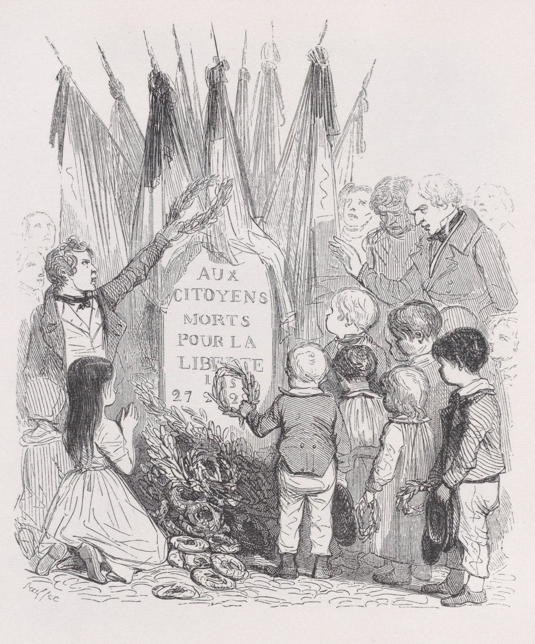 Die Gräber des Juli aus Die vollständigen Werke von Béranger von Auguste Raffet