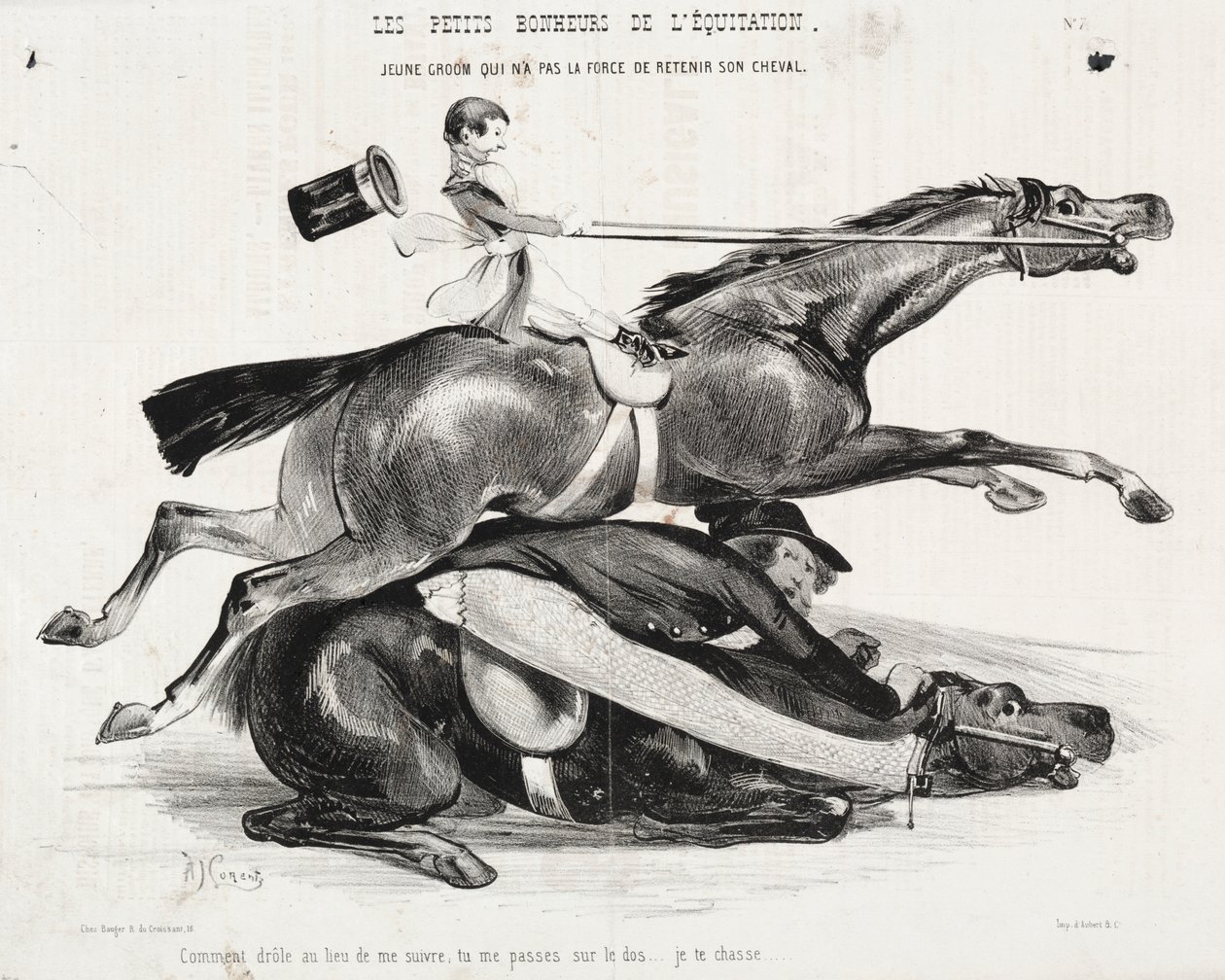 Die kleinen Freuden des Reitens: Junger Stallbursche, der nicht die Kraft hat, sein Pferd zu halten von Auguste Rodin