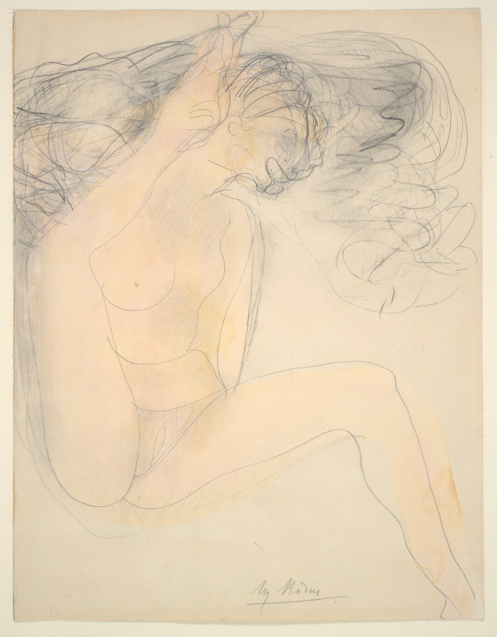 Nackt - Ferse am Ohr von Auguste Rodin