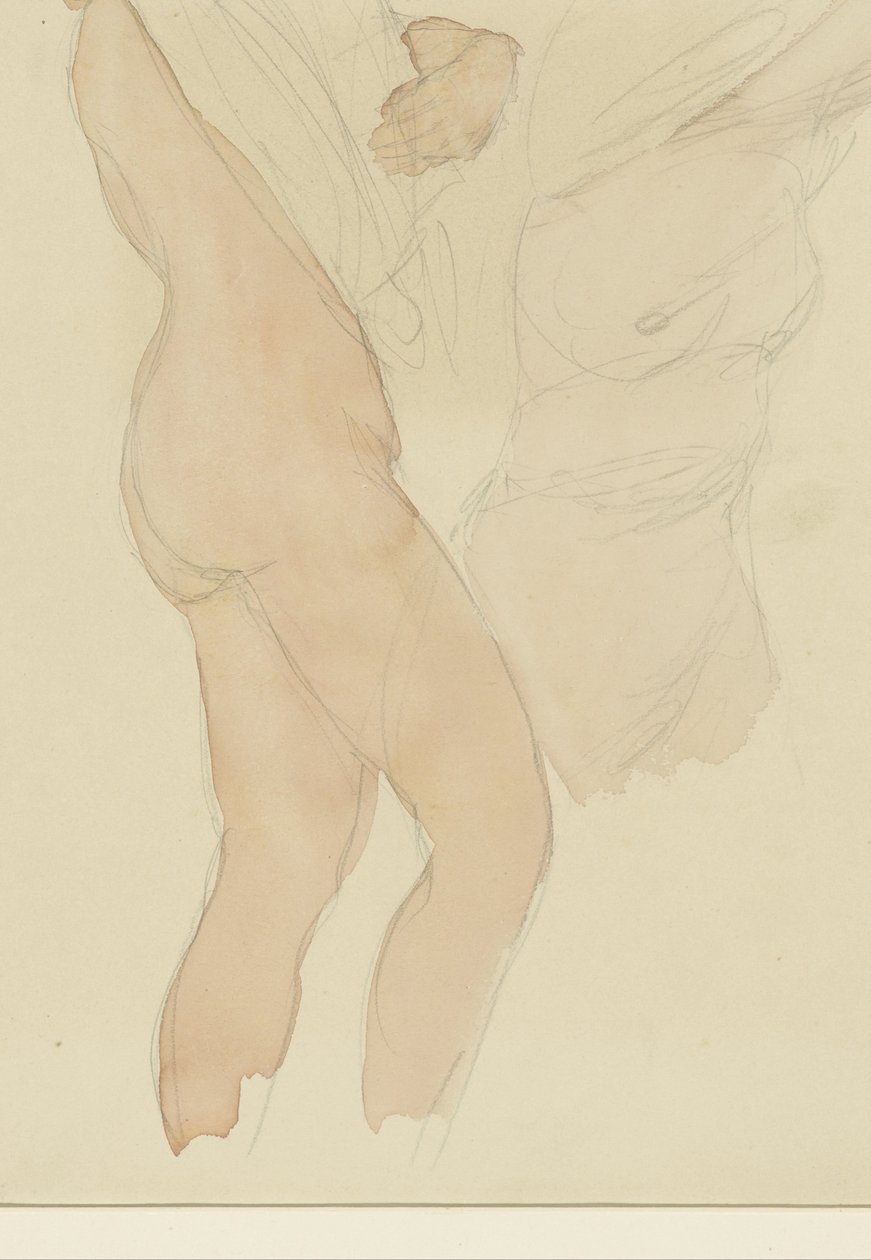 Studienblatt mit zwei Frauen, die ihr Hemd ausziehen von Auguste Rodin