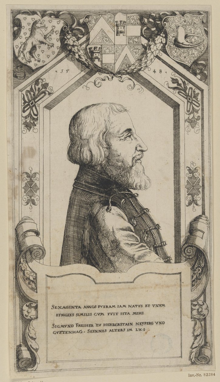 Porträt von Žiga Herberstein von Augustin Hirschvogel