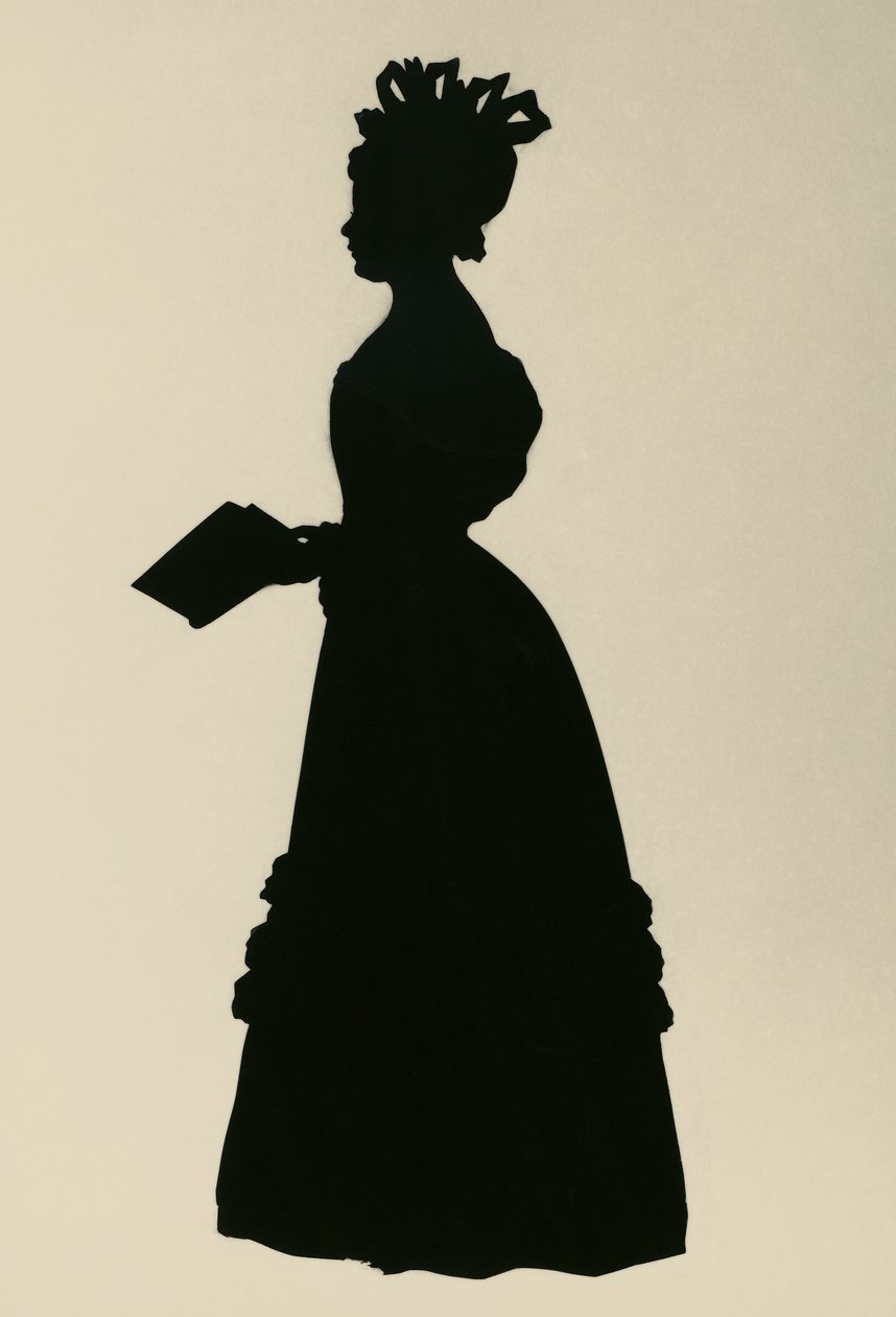 Silhouette von Susan Edmonstone Ferrier, schottische Romanautorin, ca. 1830 von Augustin Amant Constant Fidele Edouart