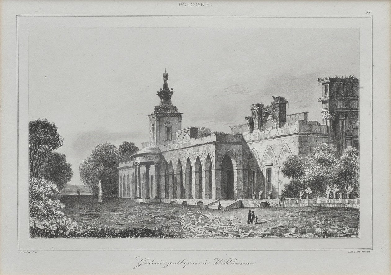 Ansicht der gotischen Galerie im Wilanów-Palast, 1840 von Augustin François Lemaiand#770tre